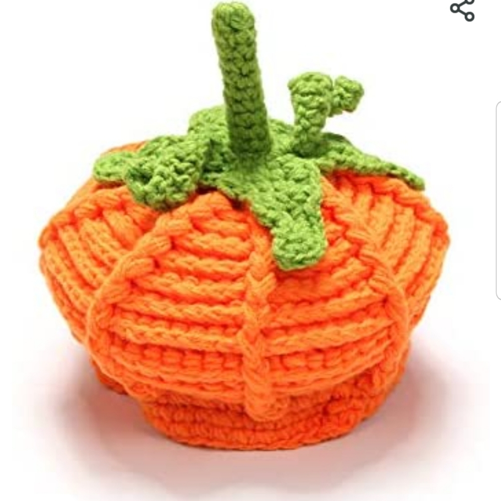 Baby crochet pumpkin hat